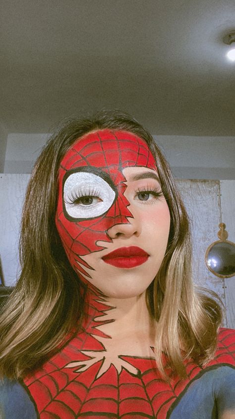 Spiderman Makeup Woman, Ideas Maquillaje, 2024 Halloween, Art Makeup, Halloween 2022, Crazy Makeup, Holiday Makeup, Facepaint, Eye Art