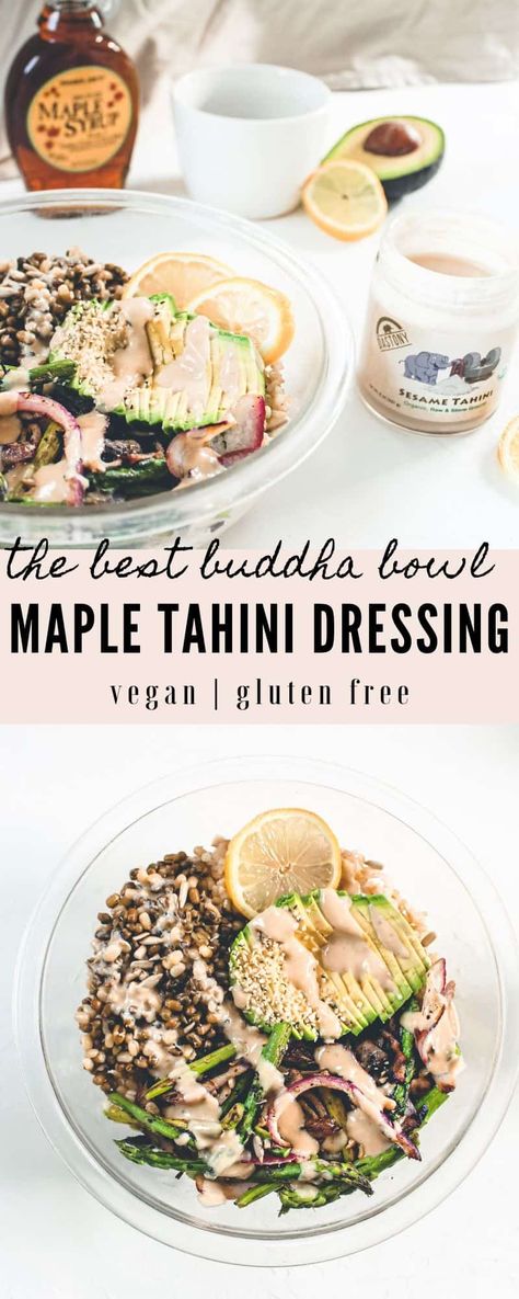 Maple Tahini Dressing, Balsamic Vinaigrette Recipe, Tahini Recipe, Vegan Buddha Bowl, Balsamic Recipe, Cranberry Salad, Vinaigrette Recipe, Vegan Sauces, Tahini Dressing