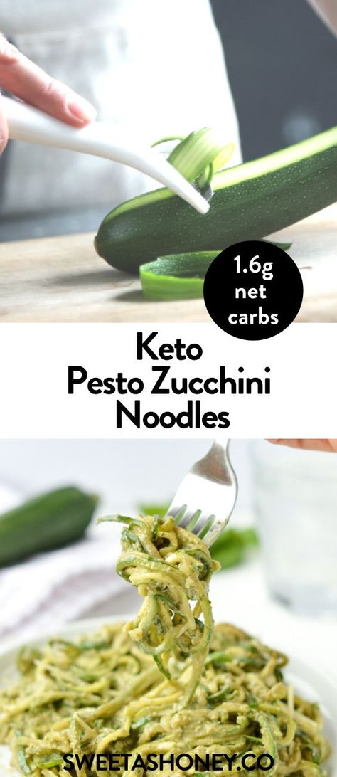 Healthy Pesto Pasta Recipes, Vegan Zoodle Recipes, Low Carb Pesto, Keto Zucchini Noodles, Healthy Pesto Pasta, Keto Pesto, Pesto Zucchini Noodles, Zucchini Pasta Recipes, Zucchini Noodles With Pesto