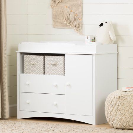 South Shore Peak-a-boo Changing Table, White Modern Changing Table, Changing Table With Drawers, White Changing Table, Changing Dresser, Changing Table Topper, Changing Table Dresser, Table With Drawers, Kids Bookcase, White Chests