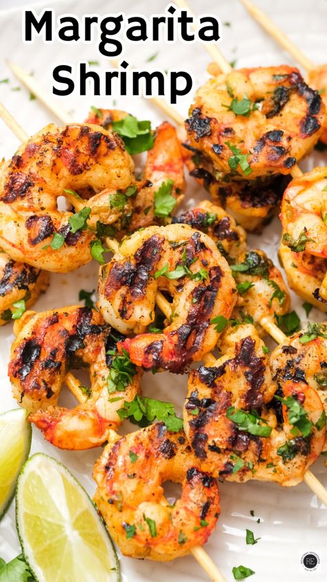 Margarita Shrimp Recipes, Cinco De Mayo Shrimp Recipes, Shrimp Skewers Grill, Margarita Shrimp, Easy Bbq Recipes, Pineapple Skewer, Grilled Shrimp Skewers, Blackstone Grill, Shrimp Skewers