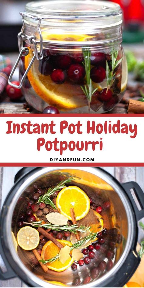 Homemade Instant Pot Holiday Potpourri, bring a festive Christmas inspired scent to your home . Includes stove top and slow cooker recipes. alt= Holiday Potpourri, Homemade Potpourri, Oven Top, Christmas Pots, Christmas Scents, Instant Pot Pressure Cooker, Pressure Cooker Recipes, Holiday Baking, Pressure Cooker