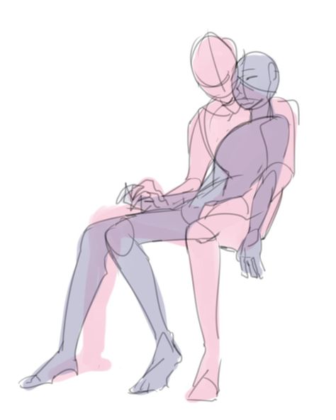 Sitting In Lap Drawing Reference, Helping Someone Up Pose, Art Poses Couples, Giving Something Pose Reference, Holding Item Pose, Couple Drawing References, Ych Poses Two People, Drawing Reference 2 People, Dynamic Couple Drawing