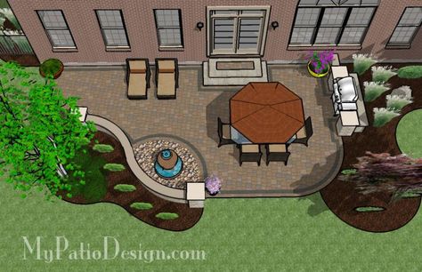 backyard patio ideas | Relaxing Backyard Patio | Patio Designs and Ideas - like the plantings around deck in this Patio Plan, Large Backyard Landscaping, Pergola Diy, Patio Plans, Relaxing Backyard, Patio Layout, Large Patio, Patio Pergola, Budget Patio