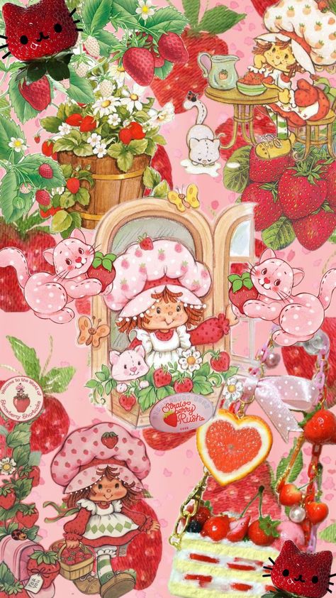 Strawberry ShortCake 🍰 🍓 ⁠♡ #wallpaper #stawberry Strawberry Shortcake Wallpaper, Strawberry Shortcake Cartoon, Cute Disney Drawings, Xmas Wallpaper, Vintage Strawberry Shortcake, Disney Phone Wallpaper, Hello Kitty Backgrounds, Paper Background Texture, Hippie Wallpaper