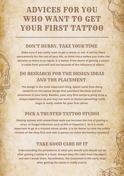 Advices for You Who Want to Get your First Tattoo Tattoo Promotion Ideas, Pink Tattoo Studio, Tattoo Branding, Tattoo Aftercare Tips, Promotion Quotes, Tattoo Artist Tips, Tattoo Studio Interior, Tattoo Memes, Tattoo Lounge