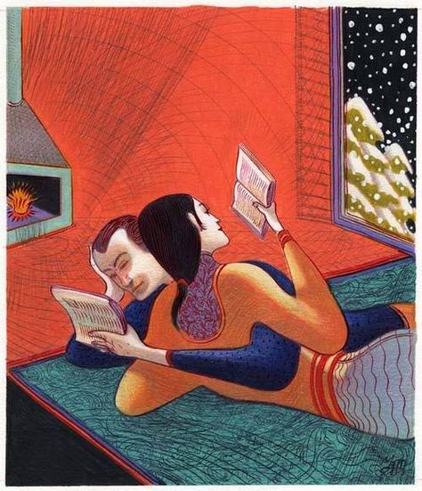 Lorenzo Mattotti. Lorenzo Mattotti, People Reading, Reading Art, Bd Comics, Woman Reading, Reading A Book, World Of Books, Print Blanket, I Love Books