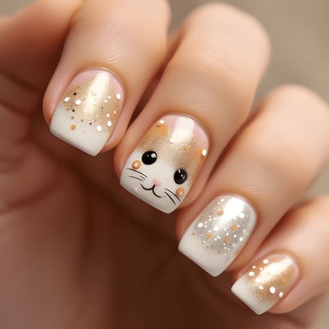 Hamster Nail Art, Hamster Nails, Pig Nails, Classy Acrylic, Casual Nails, Animal Nails, Classy Acrylic Nails, Girls Nails, Nail Art Ideas