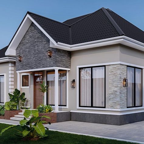 POLITO DOTTO MTITI on Instagram Modern Bungalow Exterior Design, Exterior Design Bungalow, African House Design, Bungalow Exterior Design, Modern Bungalow Design, House Plans South Africa, Farm Style House, Modern Bungalow House Design, Modern Bungalow Exterior