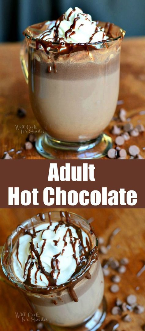 Boozy Hot Drinks, Whip Cream Vodka Drinks, Hot Cocoa Alcoholic Drink, Drinks With Whipped Cream Vodka, Whipped Cream Vodka Drinks, Whipped Vodka Drinks Recipes, Chocolate Vodka Drinks, Chocolate Vodka Recipes, Whiskey Hot Chocolate