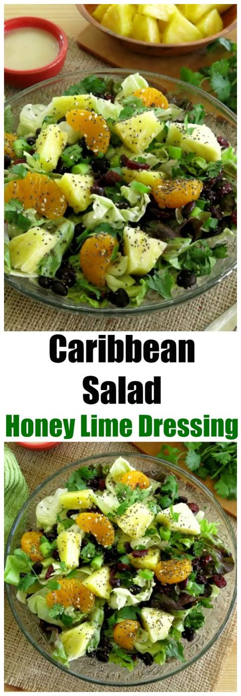 Caribbean Salads, Asian Sesame Salad Dressing, Asian Sesame Salad, Caribbean Salad, Salad With Honey Lime Dressing, Sesame Salad Dressing, Napa Cabbage Salad, Sesame Salad, Honey Lime Dressing