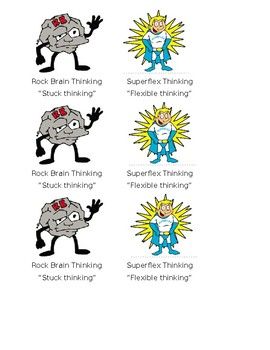 Glassman Superflex Activities, Rock Brain Vs Flexible Thinking, Superflex Activities Free Printable, Superflex Activities, Flexible Thinking Activities, Sped Resources, Brain Thinking, Flexible Thinking, Zones Of Regulation