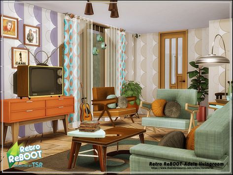 Retro Reboot Sims 4, Sims 4 Cc 1980s Furniture, Sims 4 Cc 1970s Furniture, Sims Retro House, Sims 4 Groovy Furniture, Ts4 80s Furniture, Sims 4 Cc 50s Furniture, Sims Retro Cc, Sims 4 Cc Clothes Retro