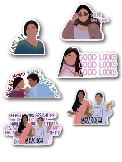 Bollywood Stickers, Aesthetic Diys, Movie Stickers, Bollywood Theme, Sticker Inspo, Bollywood Funny, Film Posters Art, Iconic Movie Posters, Bollywood Posters