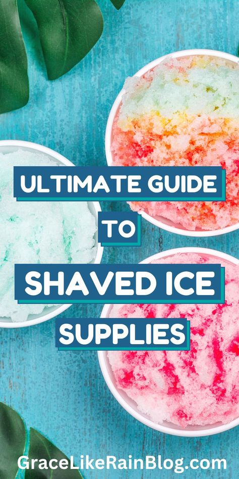 Ultimate Guide to Shaved Ice Supplies. Become an at-home shaved ice master in no time with our ultimate guide to essential supplies, tips and tricks! You'll never have to hit up the store for frosty treats again. Dive into our fun and informative guide, and join the DIY shaved ice revolution!. Shaved Ice Flavors Recipes For, Kitchenaid Shaved Ice, Gourmet Shaved Ice, Adult Snow Cones, Snowcone Recipes, Diy Shaved Ice Syrup, Shaved Ice Syrup Recipe, Shaved Ice Ideas, Diy Shaved Ice