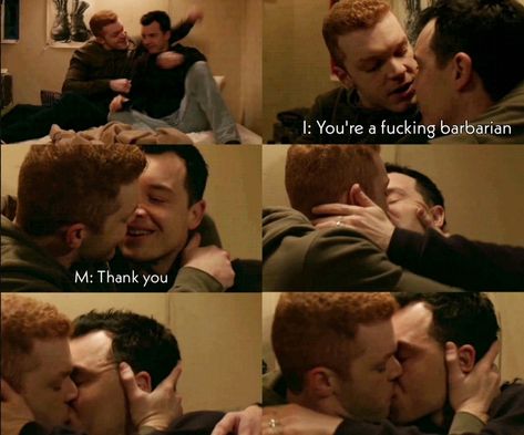 Mickey And Ian Kiss, Ian And Mickey Kiss, Mickey And Ian Shameless, Gallavich Kiss, Shameless Mickey, Shameless Quotes, Shameless Scenes, Shameless Mickey And Ian, Shameless Characters