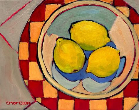 "Checkerboard Lemon Bowl" Lemon Bowl Painting, Kitchen Paintings, Bowl Painting, Drink Painting, Watercolor Art Ideas, Lemon Bowl, Art Gouache, Still Life Oil Painting, Oil On Canvas Painting