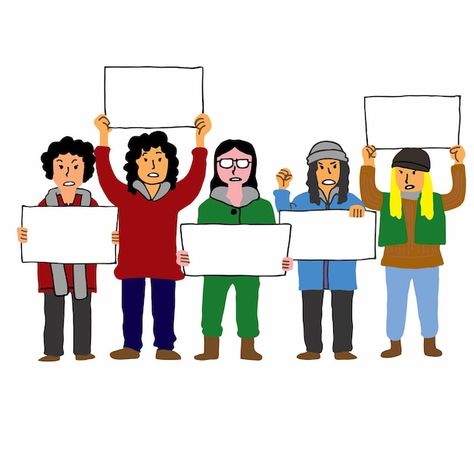 People protesting together in hand-drawn... | Premium Vector #Freepik #vector #activist #demonstration #strike #protest Protestors Illustration, Demonstration Illustration, People Protesting, Vector People, About People, Character Illustration, Premium Vector, Easy Drawings, Graphic Resources