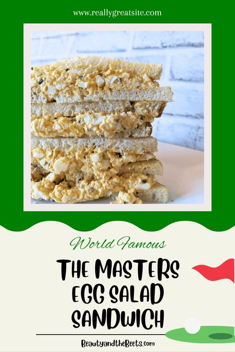 You don't have to be Golfer to know that the Masters Championship is famous for the Pimento Cheese Sandwich and the Egg Salad Sandwich. Masters Egg Salad Sandwich Recipe, Masters Egg Salad Recipe, Masters Egg Salad, Pimento Cheese Sandwich, Sandwich Spread Recipes, Pimento Cheese Sandwiches, Egg Salad Sandwich Recipe, Egg Salad Sandwich, Pimento Cheese Recipes