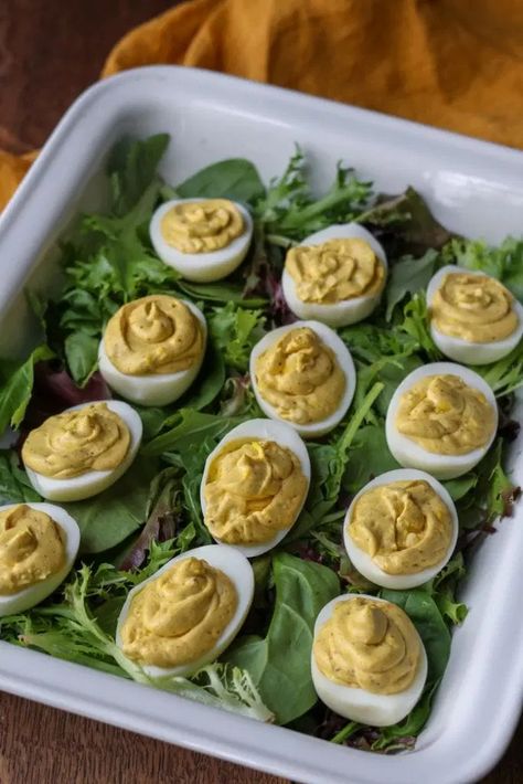 How to Make Deviled Eggs With Butter - Rocky Hedge Farm Naturally Sweetened Desserts, Family Breakfast Recipes, Party Snack Food, Crowd Pleasing Appetizers, Deviled Eggs Recipe, Homemade Seasonings, Bulk Food, Cast Iron Cooking, Oven Recipes