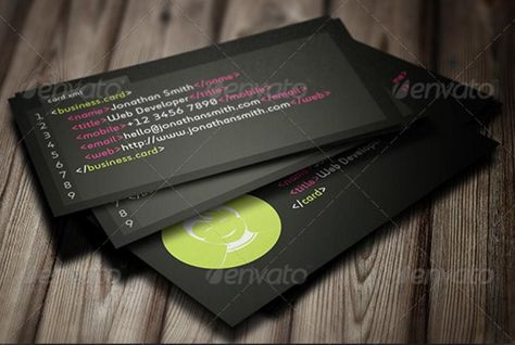 Creative Web Developer Business Card Templates – PSD,Indesign,Ai Developer Business Card, Cute Business Cards, Business Card Template Psd, Tech Business, Name Card Design, Business Card Design Inspiration, Minimal Business Card, Visiting Card Design, Templates Free Design