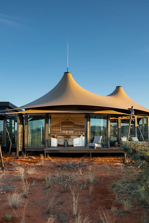 Gregory Mellor Design Tented Camp Luxury, Luxury Safari Tent, Desert Restaurant, Art Deco Maximalist, Bubble Hotel, Wedding Tent Decorations, Bush Lodge, Yurt Home, Luxury Safari Lodge