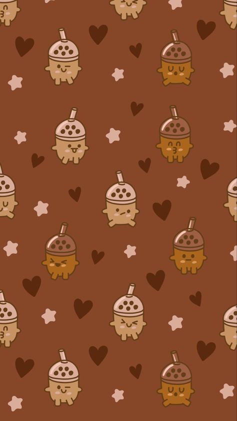 A phone wallpaper with bubble tea chibis of various emotions scattered in approximately uniform distance Messenger Background Theme, Messenger Love Theme Background, Tea Wallpaper Aesthetic, Boba Tea Aesthetic Wallpaper, Boba Tea Wallpaper, Bubble Tea Wallpaper, Pink Ocean Wallpaper, Boba Wallpaper, Love Wallpaper For Mobile