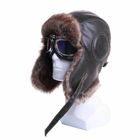 Russian Ushanka, Pilot Hat, Russian Hat, Steampunk Hat, Aviator Hat, Snow Caps, Vintage Vest, Quality Hats, Leather Hats