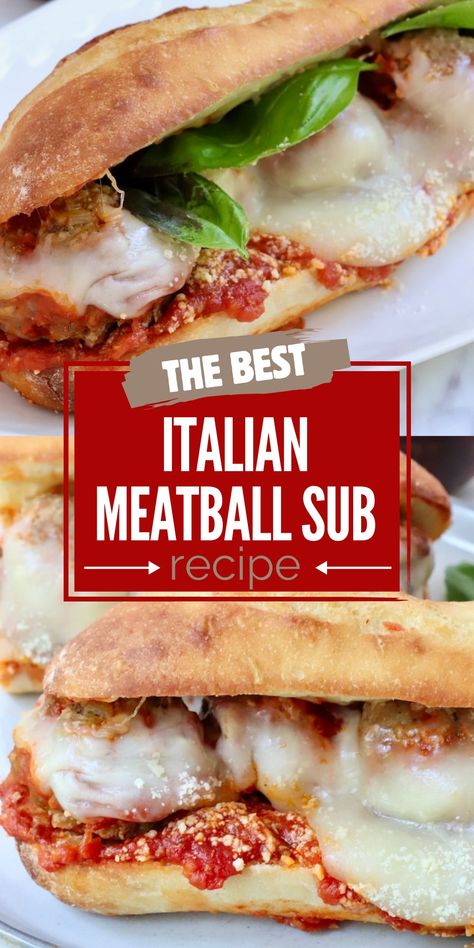 Create the best Italian Meatball Sub at home with this easy, tested and perfected recipe! In this epic sub sandwich, a warm, crusty roll is filled with juicy, tender meatballs, flavorful marinara sauce, and plenty of melty cheese. It truly is the best sandwich ever, and super easy to make with leftover Italian meatballs! Best Meatball Subs, Italian Meatball Sandwich Recipes, Homemade Meatball Subs Easy, Meatball Subs Recipes, Easy Meatball Subs Sandwiches, Simple Meatball Subs, Meat Ball Sub Recipe, Home Made Meatball Subs, Italian Meatball Subs