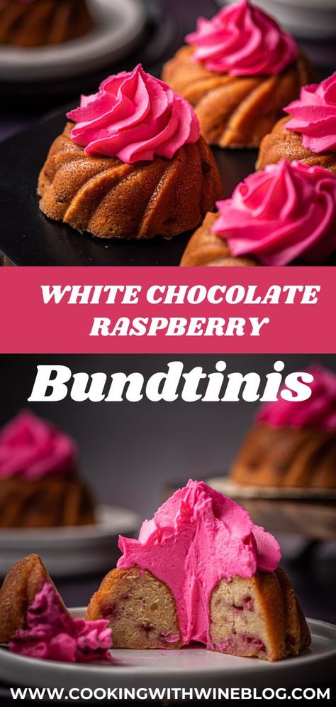 White Chocolate Raspberry Bundt Cake, Chocolate Raspberry Bundt Cake, Pink Whipped Cream, Lemon Mascarpone, Cake Magic, Dark Food, Wine Blog, Sweet Bakes, Tiny Foods