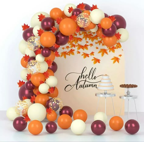 DIY AUTUMN BALLOON ARCH KIT DIY BOHO BALLOON ARCH KIT #balloonarch #balloongarland #balloondecor #bohochic #autumndecor #falldecor #shopsmall Outdoor Fall Parties, Friendsgiving Decorations, Ballon Party, Orange Balloons, Yellow Balloons, Outdoor Party Decorations, Garland Arch, Balloon Backdrop, Thanksgiving Parties