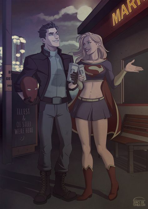 [commissions] DC: Cheers! by Quincy-Sue Dc Comics Facts, Dc Comics Logo, Dc Comics Funny, Dc Comics Women, Dc Comic Costumes, Dc Comics Girls, Comics Logo, Dc Comics Wallpaper, Harley Quinn Comic