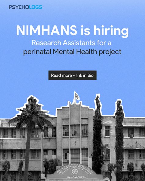 NIMHANS Bangalore is hiring Research Assistants for a collaborative project with the University of Oxford on "Perinatal Mental Health in India." The study focuses on validating and exploring the prevalence and impact of mental health issues during pregnancy and postpartum in India. Read More In the complete article #Nimhans #nimhansbangalore #mentalhealth #news #Researchassistant #vacancies #pregnancy #vacancies #psychology Nimhans Bangalore, Research Ideas, University Of Oxford, Research Assistant, Dream College, Oxford University, Prenatal, The Study, Health Issues