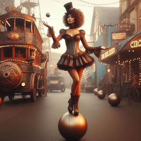 Today's Theme: Steampunk Circus🎪 for @inbetween.ai Steampunk Circus Aesthetic, Victorian Circus, Steampunk Circus, Circus Aesthetic, Steam Punk, Circus, Steam