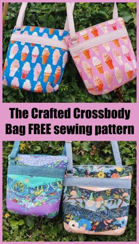 The Crafted Crossbody Bag FREE sewing pattern. Here’s a great FREE sewing pattern for the Crafted Crossbody Bag with three different versions, so you can really be as creative as you like. The bag is shaped by darts, has an adjustable strap and all the pockets you need. Easy crossbody bag sewing pattern for beginners and the sewing pattern is free! Hobo Purse Patterns Free, Cross Body Purse Pattern Free, Easy Crossbody Bag Diy, Crossbody Bag Tutorial Free, Free Cross Body Bag Pattern Free Sewing, Easy Bag Tutorial, Simple Crossbody Bag Pattern, Free Crossbody Bag Pattern, Diy Cross Body Bag Pattern Free