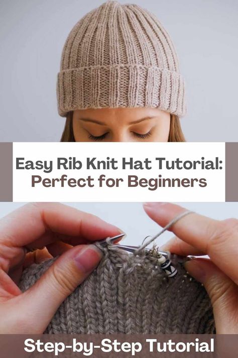 Knitting is a wonderful craft that allows us to create not only warm and cozy items but also personalized accessories that reflect our style. If you're new to knitting and eager to embark on a beginner-friendly project, you're in for a treat! In this tutorial, we'll guide you through the process of knitting an easy rib-knit hat that's not only versatile but also perfect for chilly days. With its stretchy design and endless customization possibilities, this hat is bound to become a staple in... Easy Toque Knitting Pattern, Basic Chunky Knit Hat Pattern Free, Beginner Knitted Hat, Beginner Knit Beanie Pattern Free, Knitted Hat Patterns Free Women Easy, Easy Knit Hat Pattern Free Straight Needles, Beginner Knit Hat, Knit Hat Tutorial, Easy Hat Knitting Patterns