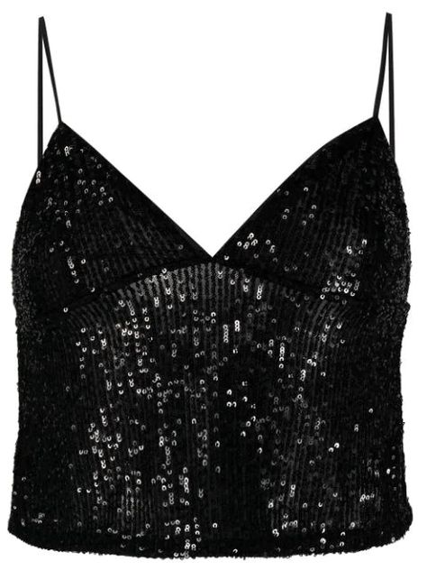 Camisole Top Outfit, Taylor Swift Top, Sparkly Crop Tops, Black Sequin Top, Rotate Birger Christensen, Taylor Swift Tour Outfits, Sparkly Top, Birger Christensen, Glitter Top