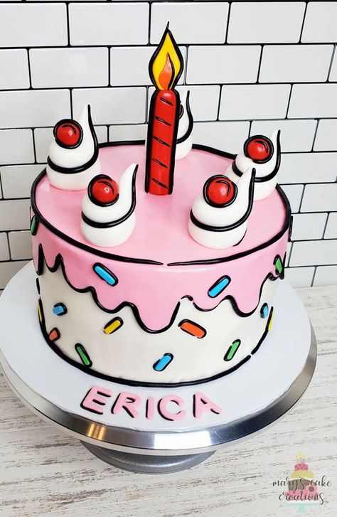 comic cake, comic book cake, outline comic cake, buttercream comic cake, cartoon cake, comic cake designs Comic Book Style Cake, Comic Cake Design, Comic Style Cake, Comic Book Cake, Comic Cake Birthday, Comic Cake Ideas, Comic Cake, Pizza Birthday Cake, Mario Birthday Cake