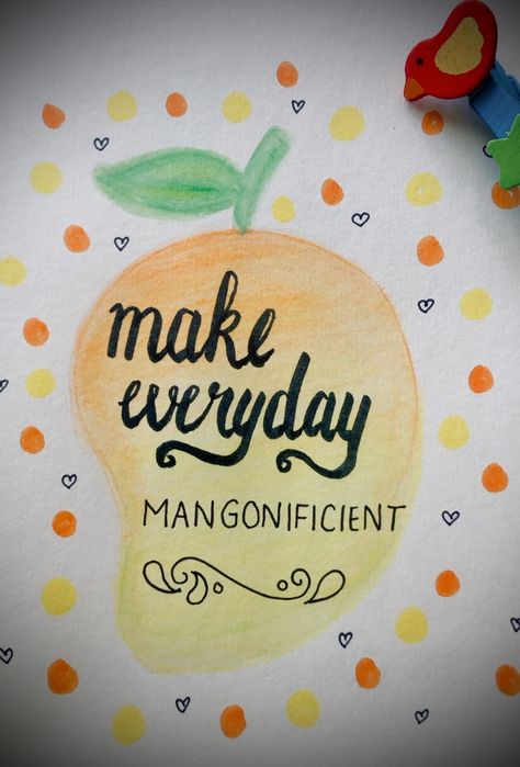 Mango illustration created using Aqua Pencils & Water Pen and Quote written using Brushpen & Fineliner Mango Lover Quotes, Fruit Quotes Inspirational, Mango Artwork, Fruits Quotes, Mango Quotes, Blackboard Quotes, Dessert Captions, Dessert Quotes, Fruit Quotes