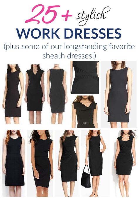 We just rounded up a TON of great work dresses, including some of our longstanding, favorite sheath dresses! Fitted Work Dress, 2023 Work Dresses, Work Outfits Dresses Offices, Career Dresses For Women, Work Uniform Women Office Style Dress, Dresses For The Office Work Attire, Black Office Dresses For Women, Black Work Dress Outfit, Business Formal Women Dress