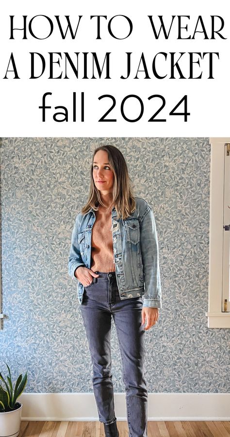 fall denim jacket, denim jacket, fall fashion, fall denim, denim guide, fashion 2024 Denim Jacket Outfit Work, Denim Jacket Outfit With Jeans, Jean Jacket And Black Jeans Outfit, How To Wear A Jean Jacket Outfits, How To Wear Oversized Jean Jacket, Light Wash Jean Jacket Outfit, Fall Outfits With Jean Jacket, Jean Jacket Outfits Over 50, Classic Fall Denim Jacket