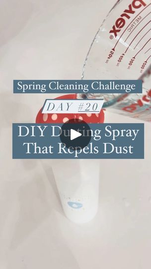 18K views · 1.1K reactions | This DIY dusting spray is amazing at preventing dust!! You will notice your surfaces stay dust free so much longer when you use this DIY spray. 

Be sure to read  the pinned comment on this post to see how to enter to win the giveaway we’re doing right now!!! We’re giving away cordless Dyson and my favorite cordless mop!!!

Spring Cleaning Challenge Day 20
Dusting: DIY dusting spray that repels dust. 

HOW TO MAKE DIY DUST SPRAY
2 cups water(if you have hard water use distilled water 
1/4 cup white vinegar 
1 TBSP Olive Oil
1 TSP Castile soap or Blue Dawn Dish Soap

Tips for dusting: when I dust I always use this handheld dusting wand first to get most the dust off the surface then I use my DIY dust spray. The reason I use the dust wand first is because if not Cordless Dyson, Diy Dusting Spray, Dusting Furniture, Dust Spray, Diy Vinegar, Dusting Tips, Spring Cleaning Challenge, Natural Cleaner, Dusting Spray