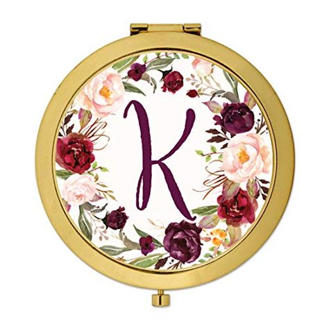 Gold Compact Mirror, Maroon Flowers, Monogram Letter S, Travel Makeup Mirror, Mini Wine Bottles, Party Bachelorette, Baby Shower Party Favors, Makeup Mirror With Lights, Wedding Gifts For Bridesmaids