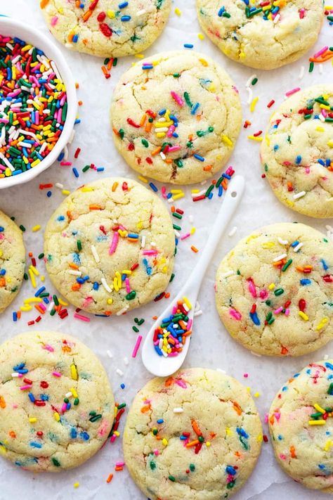 Confetti Cookies, Funfetti Cookies, Cookies From Scratch, White Chocolate Chip, White Chocolate Chip Cookies, Soft Bakes, Chewy Chocolate Chip, Chewy Chocolate Chip Cookies, Cookie Exchange