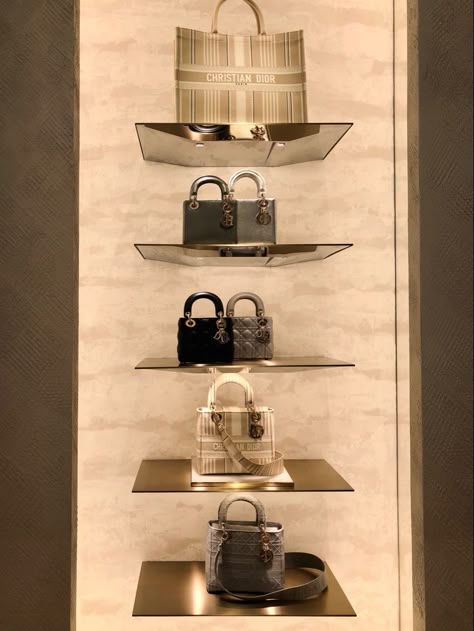 Designer Bag Shelf, Handbag Display Shelf, Shelves For Handbags, Bag Display Shelf, Purse Display, Handbag Display, Bag Closet, Accessories Display, Bag Display