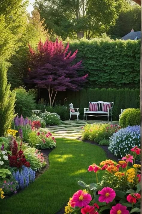 Charming Backyard, Beautiful Home Gardens, Cottage Garden Design, Home Landscaping, Garden Yard Ideas, Charming Garden, Backyard Garden Design, Garden Landscape Design, Design Garden