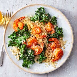 Garlicky Kale, Great Salad Recipes, Eating Well Recipes, Bbq Shrimp, Mediterranean Diet Meal Plan, Mediterranean Meals, Mediterranean Food, Mediterranean Diet Recipes, Quick Cooking