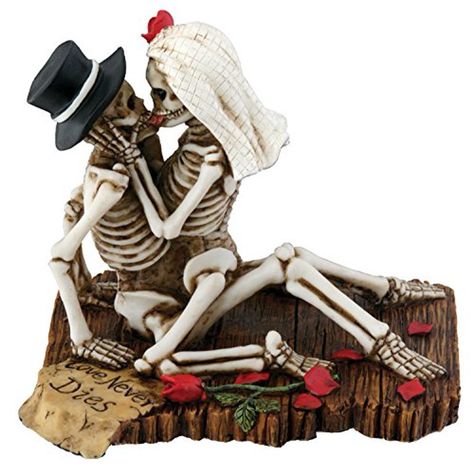 Skeleton Couple Love Never Dies Dia de los Muertos Day of the Dead Figurine - Walmart.com - Walmart.com Skeleton Sculpture, Halloween Wedding Cakes, Halloween Themed Wedding, Skull Wedding, Goth Wedding, Dark Wedding, Love Never Dies, Mexican Wedding, Theme Halloween