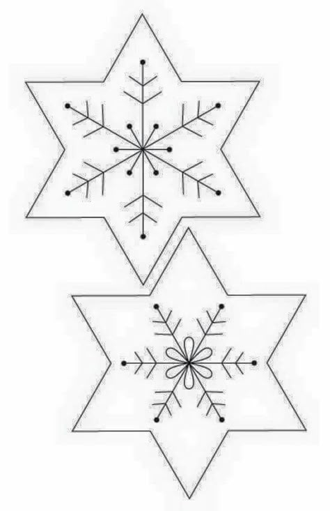 Christmas Sewing Patterns, Christmas Ornament Template, Snowflake Template, Felt Ornaments Patterns, Ornament Template, Felt Crafts Christmas, Felt Christmas Decorations, Christmas Felt, Pola Sulam