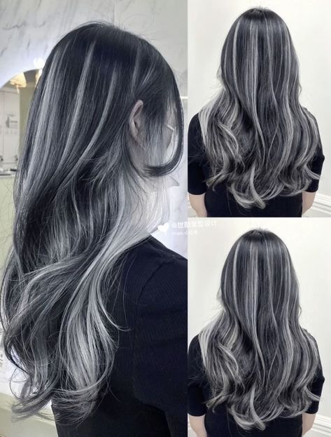 Ash Gray Hair Color, Silver Hair Highlights, Fall Blonde Hair Color, Korean Hair Color, Hair Color Underneath, Ash Hair Color, Silver Highlights, Dyed Hair Inspiration, Pretty Hair Color